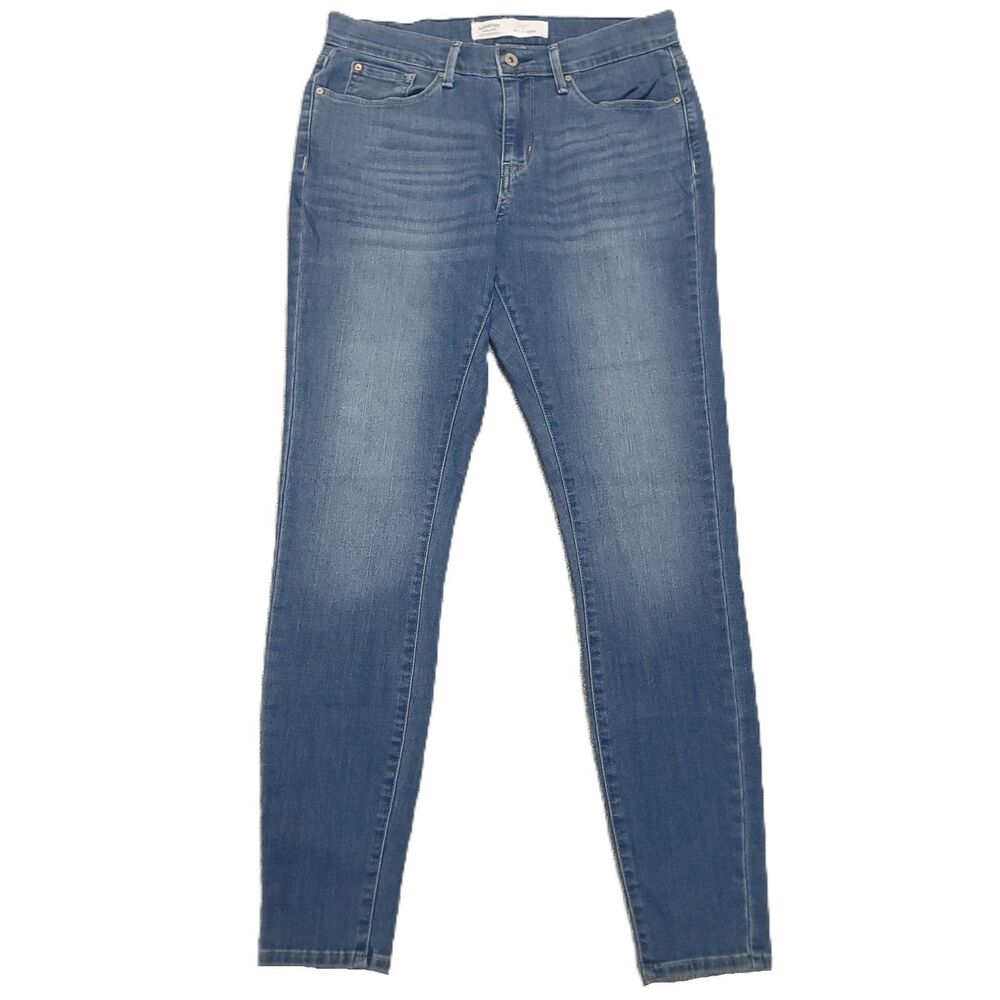 Levi Signature Curvy Mid Rise Skinny Jeans Womens 8L Stretch Blue Denim Pants